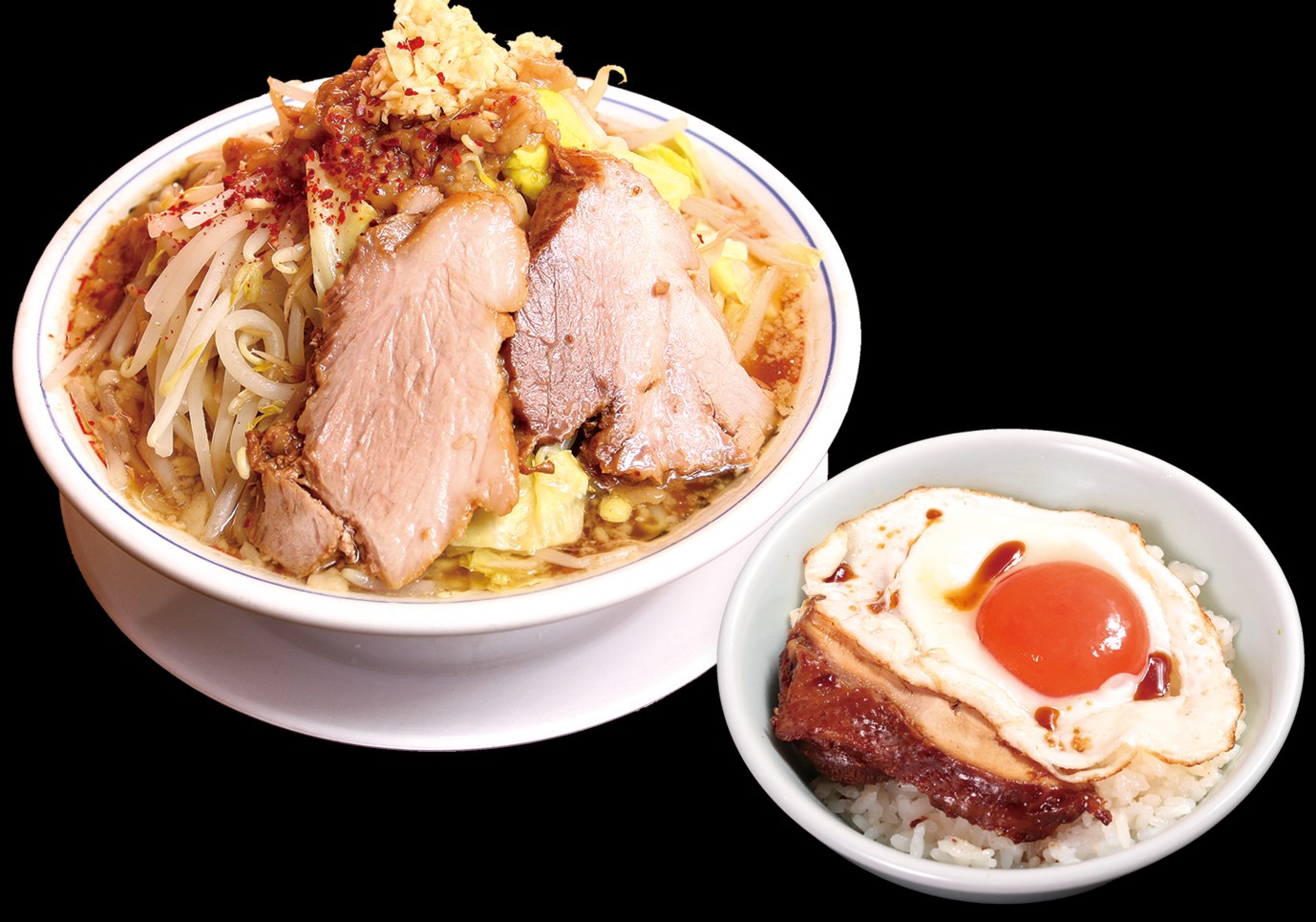 Ramen and Rice bowl of Meat & Egg